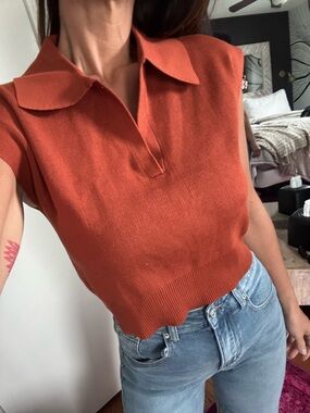 Truth Rust Collared Knit top - Women